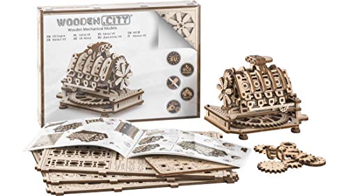 WOODEN.CITY 3D-Holzfunktionsbausätze "V8 ENGINE" 3D-Puzzle Zusammenbau ohne Klebstoff von WOODEN.CITY