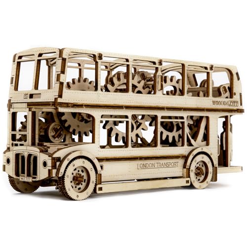 WOODEN.CITY 3D Puzzle - Holzpuzzle Erwachsene London Bus - Mechanisch Auto - DIY Spielzeug zum Bauen, Laserschnitt Teenager, Erwachsene, Freunde, Chef - 232mm x 70mm x 115mm von WOODEN.CITY