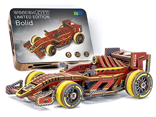 WOODEN.CITY Bolid Limited Edition - 3D-Holz Rennwagen Formel 1, Holzpuzzle Erwachsene, Modellauto Bastelset, Laser Cut 3D Puzzle, Bausatz Erwachsene, Modellbausatz, Holzbausatz WOODEN.CITY Bolid Limited Edition - 3D-Holz Rennwagen Formel 1, Holzpuzzle Erwachsene, Modellauto Bastelset, Laser Cut 3D Puzzle, Bausatz Erwachsene, Modellbausatz, Holzbausatz von WOODEN.CITY