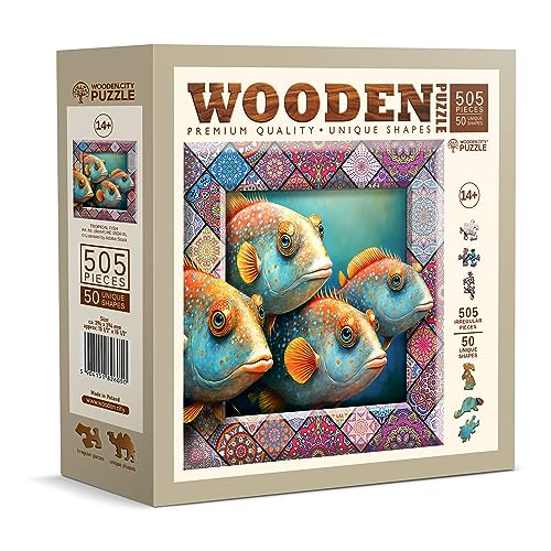 WOODEN.CITY Holzpuzzles Tropische Fische 500 Teile - Lebendige Holzpuzzles für Erwachsene - Herausfordernde Holzschnittpuzzles - Tierförmige Puzzles - Einzigartige Mosaik-Holzpuzzle für Erwachsene von WOODEN.CITY