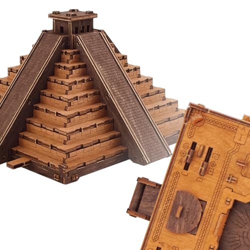 WOODEN.CITY Puzzle Box Maya Pyramide - Clue Box, Escape Room, Einzigartige Geschenkbox - Made in EU von WOODEN.CITY