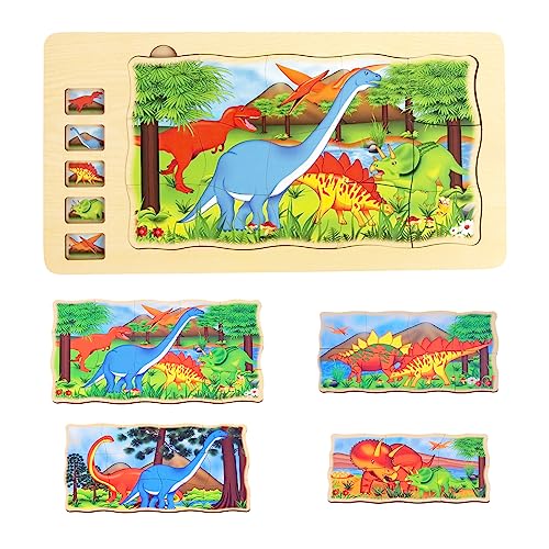 WOODENFUN Human Body Puzzles für Kinder 3-5, Montessori Anatomie Spiel Set, Human Body Model Puzzle für Vorschulkinder und Kinder ab 3 Jahren (Dinosaurier) von WOODENFUN