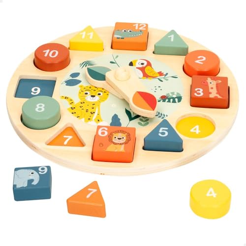 WOOMAX 47571 Colorbaby Holz Spielzeug Uhr, Zookabee von WOOMAX