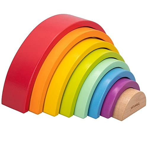 WOOMAX Regenbogen (46479), Parchis 8 Stück, 8 piezas von WOOMAX