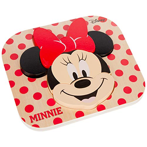 WOOMAX Minnie Disney XXL, 5 Teile, großes Lernspielzeug, Puzzle, Nios, Kinderpuzzle, Kinderspielzeug, Baby Spielzeug aus Holz 1 ao (48701) von WOOMAX