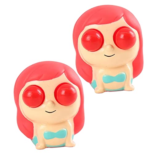 2St Prise Musik Spielzeug für Kinder kinderspielzeug Mermaid Toy spielzeuge für Kinder funnytoys Neuheit dehnbares Spielzeug kleine Quetschspielzeuge lustige Stressbälle PVC rot WOONEKY von WOONEKY