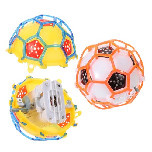 2st Leuchtender Fußball Kinderspielzeugball Leuchtender Hüpfball Fitnessball Leuchtende Hüpfbälle Musik Springender Ball Stammlernspielzeug Hüpfsport Spielzeuge Musical Plastik WOONEKY von WOONEKY