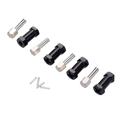 WOONEKY 1/10 RC Auto Radteile Reifen Rad Adapter Autoadapter Autoteile Radadapter aus Aluminium Räder für Auto geländewagen Sechskantadapter für RC-Car rc Auto Rad Teile Black von WOONEKY