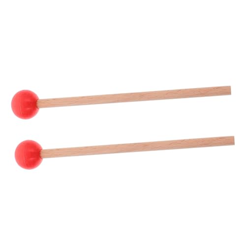 WOONEKY 1 Paar Marimbaschlägel Mallet-Trommelstöcke Marimba-Hämmer Xylophon-Trommelstock Musik-Drumsticks wiederverwendbarer Trommelstock universelle Trommelschlägel Buchenholz rot von WOONEKY