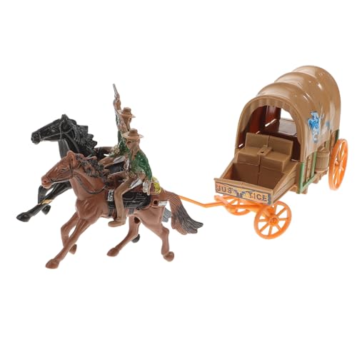 WOONEKY 1 Satz Cowboy-Kultur-sammelspielzeug Spielzeugsoldaten Spielzeuge Action Figur Wagen Adler-Verzierungen Westliches Spielzeug Kutschenhandwerk Western Simulationsschmuck Plastik von WOONEKY