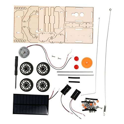 WOONEKY 1 Satz DIY fern gesteuertes Auto Solar- ferngesteuertes Auto für Kinder bastel Set für Kinder Craft Set ferngesteuertes Spielzeug für Kinder solarbetriebenes Spielzeug hölzern von WOONEKY