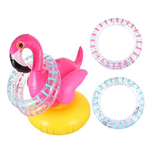 WOONEKY 1 Satz Flamingo-Ferrule Poolspielspielzeug lustiges Ringwurfspielzeug interaktives Spielzeug kinderspielzeug Water Toys Spielzeuge Wurfringe für Kinder Ringwurfspiel werfen PVC von WOONEKY