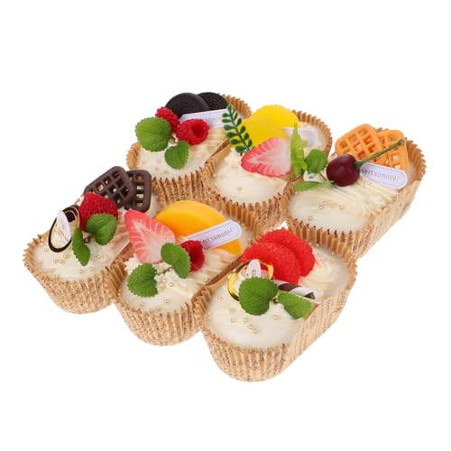 WOONEKY 1 Satz Simuliertes Brotmodell Künstliches Obstdekor Gefälschte Sushi-Fotografie-Requisiten Gefälschtes Cupcake-Modell Simulationsbrotmodell Falsches Laibbrot Realistische Donuts von WOONEKY