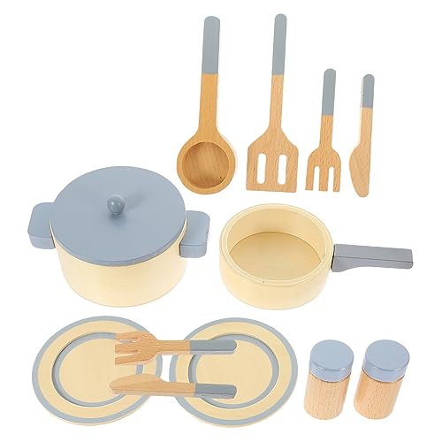 WOONEKY 1 Satz Simuliertes Kinderküchenspielzeug Kitchen Set for Kitchen Toys for Pädagogisches Holzspielzeug für Kinder glowingtoys Kochspielzeug Geschirr Spielzeug hölzern von WOONEKY