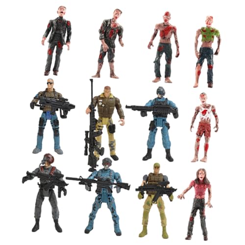 WOONEKY 1 Satz Soldaten-Actionfiguren Menschen Figuren Soldaten Team Figur Weltkrieg Soldaten Spielzeug Mini-Soldaten-Figuren Zombie zombib militärisches Modell Soldatenfiguren Plastik von WOONEKY