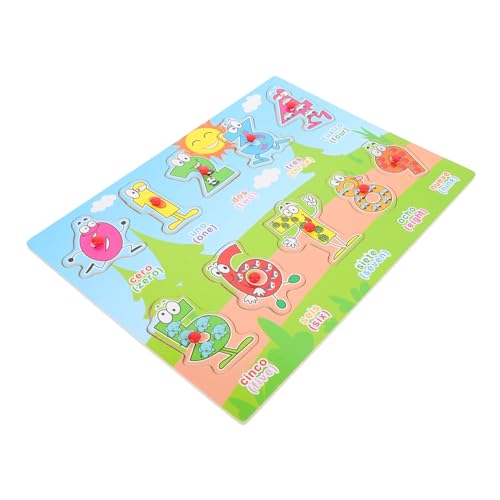 WOONEKY 1 Satz Spanisches Puzzle Jigköpfe Kinder Spielzeug Spielzeuge Tiere Spielzeug Kinderspielzeug Kleinkind Spielzeug Puzzlebuch Puzzlematte Puzzle Für Kinder Alphabettafel Holz von WOONEKY