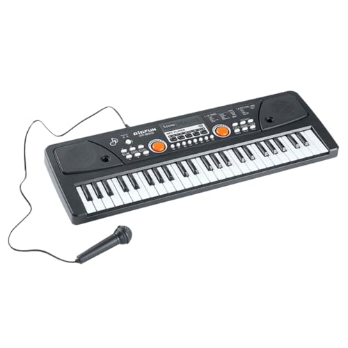 WOONEKY 1 Satz Tastatur mit 49 Tasten Musikspielzeug für Kinder Klaviertastatur für Kinder kinderinstrumente Kinder musikinstrumente Klavier mit elektrischem Keyboard Kinderspielzeug Black von WOONEKY