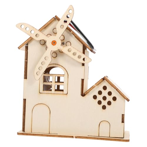 WOONEKY 1 Satz Wissenschaftliche Experimentiergeräte Modell Einer Windkraftanlage Wissenschaftlicher Baukasten Windmühle Spielzeug Vorbau-kits Für Kinder Stiel-experimentierset Hölzern von WOONEKY