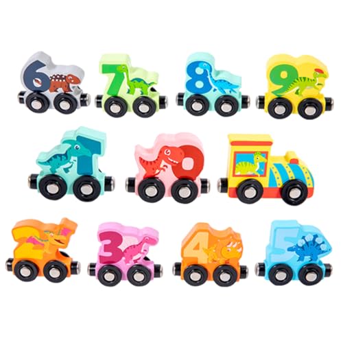 WOONEKY 1 Set Drag Train Lernspielzeug Outdoor Spielzeug Zug Zusammengebautes Spielzeug Tierzüge Kleintiere Zug Dinosaurier Zahlenzug Tiere Zugspielzeug Magneteisenbahnen Für Kleinkinder von WOONEKY