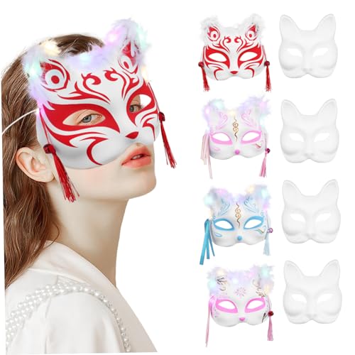 WOONEKY 1 Set Kostüm Tiermasken Maskerade DIY Cosplay Zubehör Halloween Fuchs Blank Party von WOONEKY