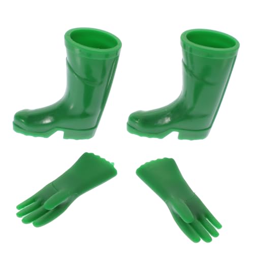 WOONEKY 1 Set Mini Regenstiefel Handschuhe Puppenhaushandschuhe Und Regenstiefel Puppenhauszubehör Mini Schuhe Figur Miniaturfigur Spielzeug Regenstiefel Dekorationen Mini von WOONEKY