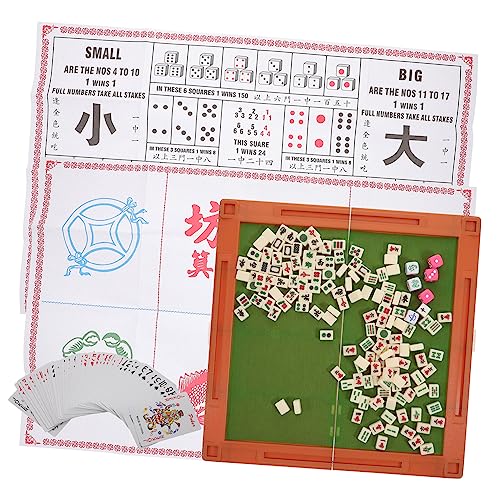 WOONEKY 1 Set Tragbarer Mahjong Tisch Outdoor Mahjong Brettspiel Amerikanisches Mahjong Usa Zubehör Reisespielzeug Chinesisches Fliesen Kartenspiel Reise Mahjong Miniatur von WOONEKY