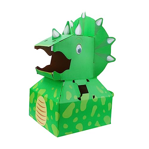 1 Stück Dinosauriermodell Spielzeug Dinosaurier Pappmodelle Lernspielzeug Kinder Rollenspiel Karton DIY Karton DIY Dinosaurier Kleidung Cosplay Versorgung DIY Spielzeug Grünbuch WOONEKY von WOONEKY