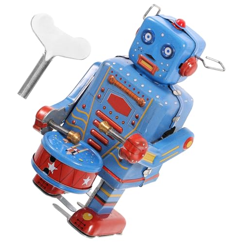 WOONEKY 1 Stück Vintage Trommelroboter Uhrwerk Spielzeug Aus Weißblech Aufziehspielzeug Für Kinder Nostalgisches Antikes Spielzeug Für Kreative Spielstunden Und Kindheitserinnerungen von WOONEKY