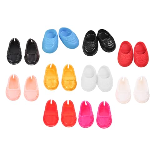 WOONEKY 10 Paar Schuhe Winzige Schuhe Miniatur-Schuhe Mini-schuhmodelle Spielzeughausschuhe Schuhe Dekore Jungenpuppenkostüm Puppenhauszubehör Puppenschuhe Puppenkleidschuhe Plastik von WOONEKY