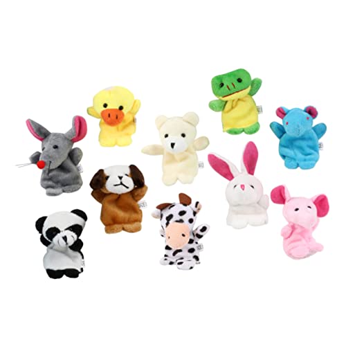 WOONEKY 10 Stück Fingerpuppe Fingerpuppen Für Kinder Entenspielzeug Realistisches Handspielzeug Tierfingerspielzeug Spielzeug Für Kaninchen Froschspielzeug Ratte Erzählende von WOONEKY