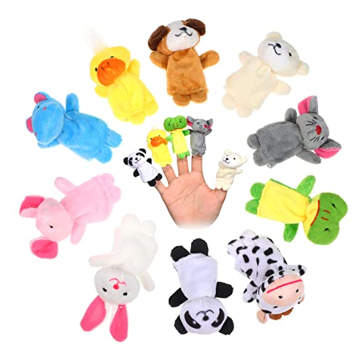 WOONEKY 10 Stück Fingerpuppen Handfingerpuppen Tierhandpuppen Fingerpuppenspielzeug Kinder Fingerpuppen Fingerspielzeug Plüschfingerpuppen von WOONEKY