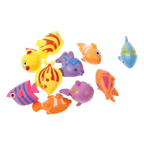 WOONEKY 10 Stück Künstliche Schwimmende Fischfiguren Aus Kunststoff Für Mini Aquarien Dekoration Für Mikro Landschaften Und Kreative Aquarium Deko Farbenfrohe Spielzeuge Für Kinder Und von WOONEKY