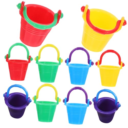WOONEKY 10 Stück Mini Eimer für Puppenhaus Dekoration Farbenfroh Hochwertige Miniatur Wasserbehälter für Kreative Spielszene und Heimdekoration WOONEKY 10 Stück Mini Eimer für Puppenhaus Dekoration Farbenfroh Hochwertige Miniatur Wasserbehälter für Kreative Spielszene und Heimdekoration von WOONEKY