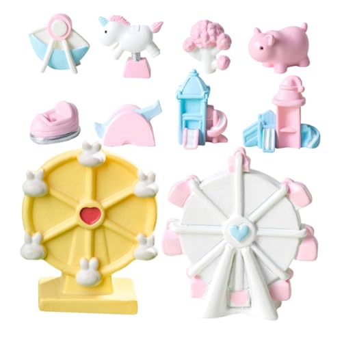 WOONEKY 10 Stück Teiliges Miniatur spielplatz deko set aus Langlebigem Resin mit Riesenrad Piratenschiff und Rutsche Vielseitig für DIY mikrolandschaften in Haus Büro und Geeignet WOONEKY 10 Stück Teiliges Miniatur spielplatz deko set aus Langlebigem Resin mit Riesenrad Piratenschiff und Rutsche Vielseitig für DIY mikrolandschaften in Haus Büro und Geeignet von WOONEKY