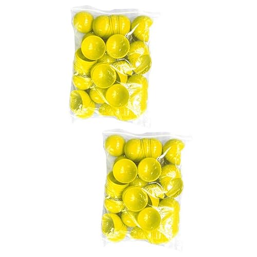 WOONEKY 100 STK Bälle Aktivität Spielbälle Spiel Lotteriekugeln Bingokugel Hohl Verkaufsautomat Spielzeug Bunte Hohlkugeln Bälle Ziehen Gewinnspiel Spielzeugkapseln Spielzeuge Ball Yellow von WOONEKY