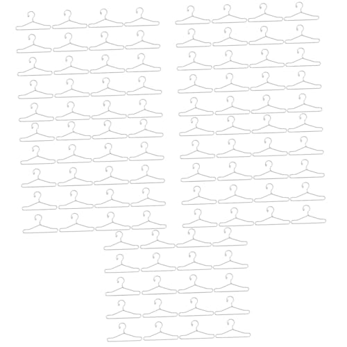 WOONEKY 100 STK Puppenaufhänger Kleiderbügel Für Babys Organizer Für Puppenkleider Puppen Mini-kleiderbügel Mini-kleiderständer Miniaturszenenmodelle Miniaturornament Metall Silver von WOONEKY