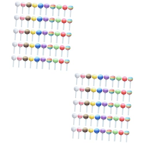 WOONEKY 100 STK Simulation Lutscher Auto-dekor Minispielzeug Für Kinder Süßigkeiten-Ornamente Led-Ballons Mini-Lollipop-Modell Mini-Lolipop-Modell Mini- -lutscher-Modell Knallt Plastik von WOONEKY