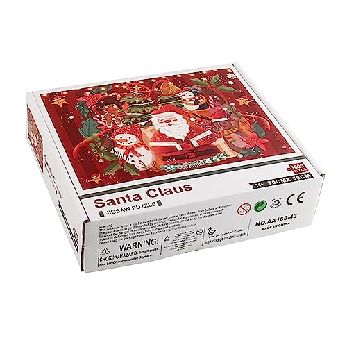 WOONEKY 1000 Stück Weihnachtsmann-Puzzle Schneemann Puzzles Puzzle-Spielzeug- Weihnachtsfestbevorzugungsgeschenk Füller Für Weihnachtstüten Kinderpuzzle Weihnachtspuzzle Papier Rot von WOONEKY