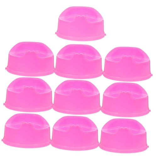 WOONEKY 10st Puppentoilette Zubehör Für Miniaturpuppen Töpfchen Für Babypuppen Spielzeuge Miniatur-toilettensitz Puppenhaus Toilette Toilettensitz Für Puppen Rosa Plastik Kind Möbel Urinal von WOONEKY