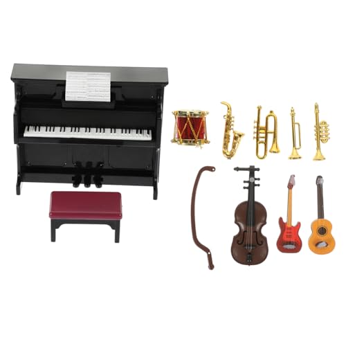 WOONEKY 11 Stück Teiliges Mini Musikinstrumente für Detailreiche Puppenhaus Dekoration Leichte Kunststoffminiaturen Handliche Feinmotorik Geeignet für Puppenhaus und Schreibtisch WOONEKY 11 Stück Teiliges Mini Musikinstrumente für Detailreiche Puppenhaus Dekoration Leichte Kunststoffminiaturen Handliche Feinmotorik Geeignet für Puppenhaus und Schreibtisch von WOONEKY