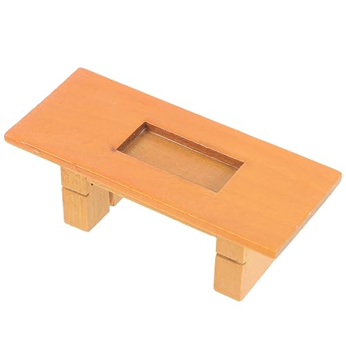 WOONEKY 112 Mini Möbelmodell Couchtisch Puppen Teetisch Winzige Möbel Kleiner Teetisch Aus Holz Puppenzubehör Mini Teetisch Mini Haustisch Mini Dekoration Holzpuppenmöbel von WOONEKY