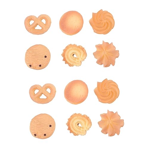 WOONEKY 12 STK Cookie-Haarnadel künstlicher -Haarspangen Neuheit Haare Kinder Haarschmuck Hair Accessories for Kawaii Haarschmuck Biskuit-Haarspangen Khaki von WOONEKY