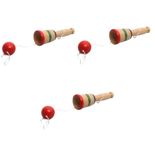 WOONEKY 12 STK Holzspielzeug Spielzeug für Kinder kinderspielzeug Hand Spielzeug Hand-Auge-Koordinationsspielzeug Lernspielzeug Tasse Kendama Spielzeug Hölzern von WOONEKY