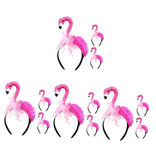 WOONEKY 12 Stk Flamingo-Stirnband Plüsch-Stirnband Flamingohut Stirnbänder Flamingo-Kopfschmuck Party faschingskostüme fasnachtskostüme Haarschmuck für Damen kreative Haarreifen Feder Rosy von WOONEKY