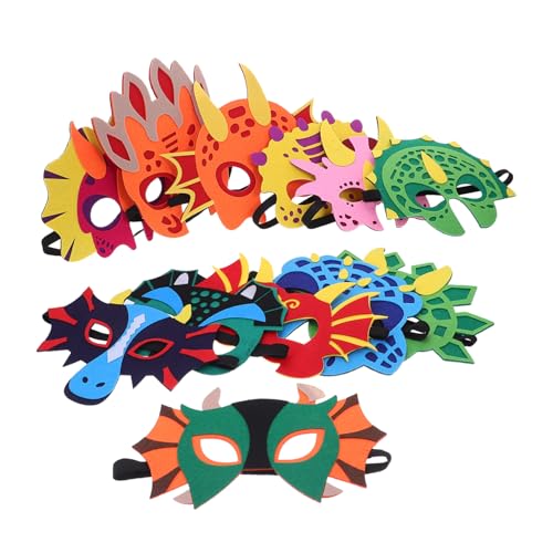 WOONEKY 12 Stück Teiliges Dinosaurier-masken Weiche Filzmasken mit Verstellbarem Gummiband Atmungsaktiv Hautfreundlich Dinosaurier-partydekoration für Halloween Geburtstage Rollenspiele WOONEKY 12 Stück Teiliges Dinosaurier-masken Weiche Filzmasken mit Verstellbarem Gummiband Atmungsaktiv Hautfreundlich Dinosaurier-partydekoration für Halloween Geburtstage Rollenspiele von WOONEKY
