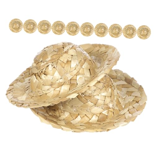 WOONEKY 12stücke Miniatur-strohhüte Handgewebt Kleine Puppenhüte Für Basteln Dekoration DIY-handwerkszubehör Puppenhaus Cowboy-Sombrero Winzige Gewebte Kappen WOONEKY 12stücke Miniatur-strohhüte Handgewebt Kleine Puppenhüte Für Basteln Dekoration DIY-handwerkszubehör Puppenhaus Cowboy-Sombrero Winzige Gewebte Kappen von WOONEKY