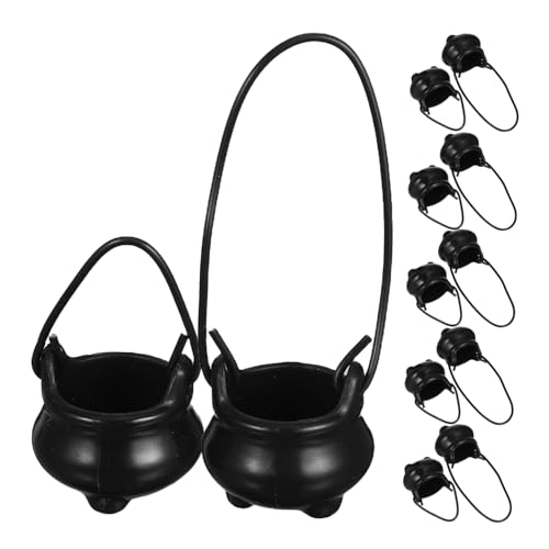 WOONEKY 12 Stück Teiliges Mini Kunststoff mit Henkel Robuste Kleine für Halloween Deko Puppenhaus Zubehör Feengarten Accessoires Süßigkeitenhalter und Utensilien WOONEKY 12 Stück Teiliges Mini Kunststoff mit Henkel Robuste Kleine für Halloween Deko Puppenhaus Zubehör Feengarten Accessoires Süßigkeitenhalter und Utensilien von WOONEKY