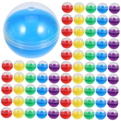 WOONEKY 120 Stück Muschel Spielzeug, Befüllbare Kapseln, Geschenkverpackungsball, Leere Ballkapseln, Aufbewahrung, Befüllbarer Ball, Plastikverpackungsball, Aufbewahrungsbehälter, von WOONEKY