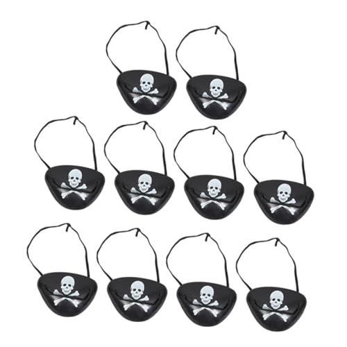 WOONEKY 12St Piraten- Augenklappen des Piratenkapitäns Piraten-Aufnäher für Kinder halloween masken halloweenmaske Augenmaske dekoration Augenabdeckungen mit Piratenmotiv Plastik von WOONEKY