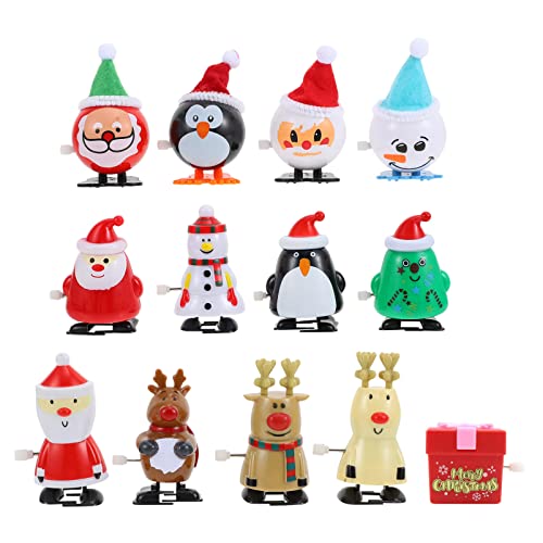 WOONEKY 13 Stücke Weihnachten Wehen Uhrwerk Spielzeug Mini Wind-up Spielzeug Weihnachtskind von WOONEKY